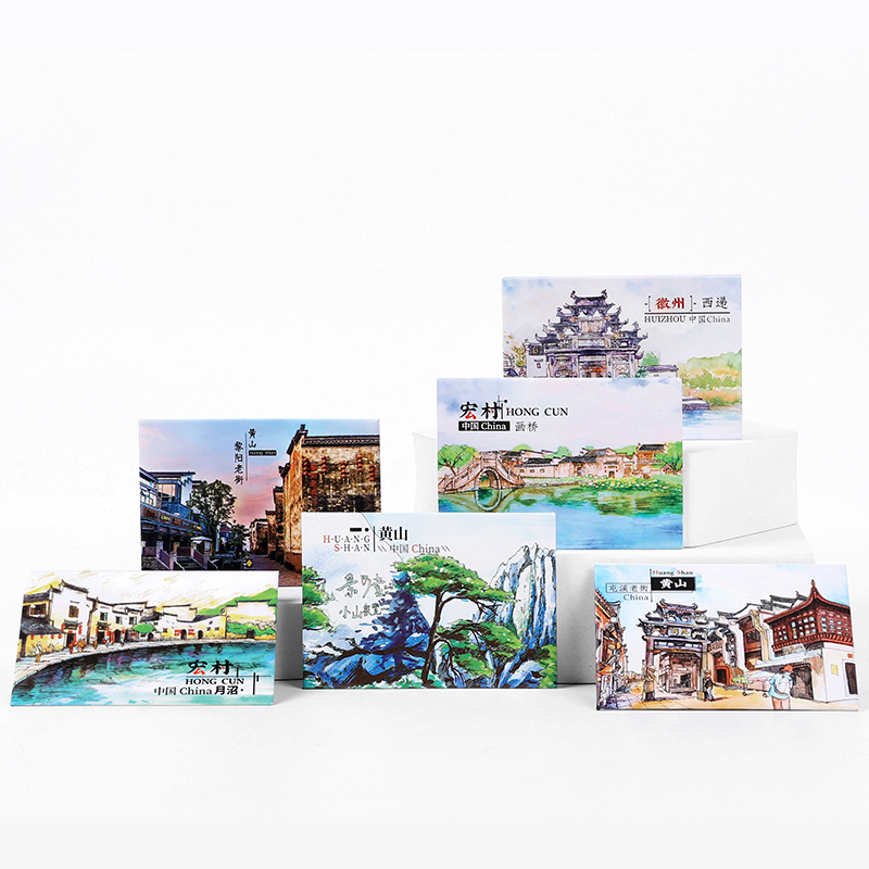 黄山马口铁冰箱贴磁性徽州宏村西递旅游纪念品文化创意产品留言板
