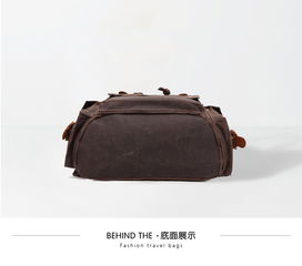 小童马 男士双肩包男 帆布双肩包油腊帆布包户外旅行背包防水 疯马皮男包c